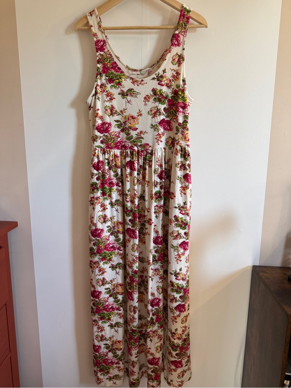 April Cornell Floral Maxi Dress Cottagecore Garden Party Size Small